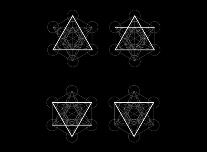 Mystical interpretations of the upside-down triangle and line
