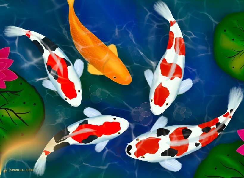 Spiritual Growth Represented By Koi